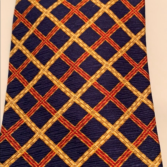 Men’s tie. Navy/gold/burgundy stripe. Never worn - Picture 2 of 2
